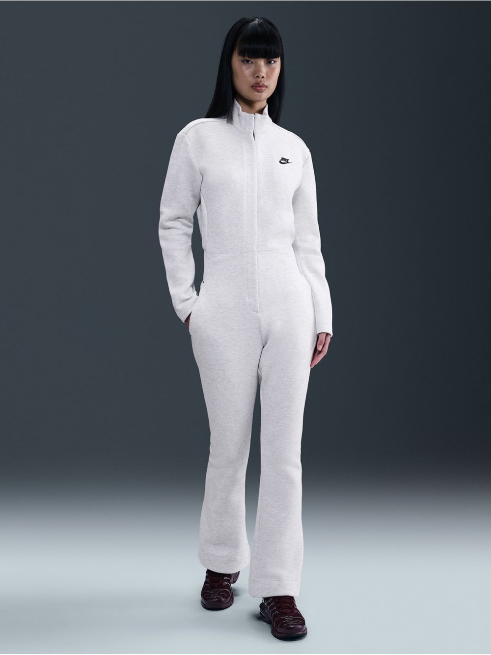 Nike Sportswear Tech Fleece Jumpsuit Light Grey Heather Black Size S